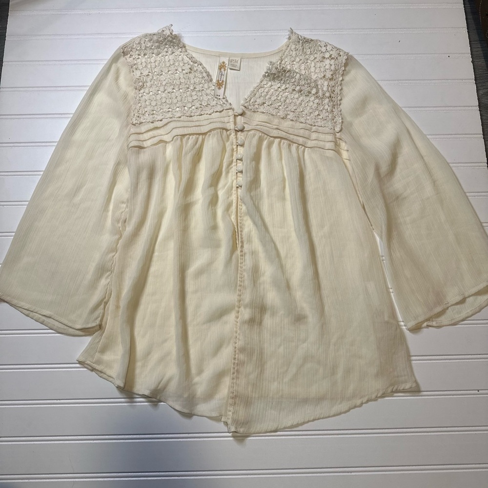 ADIVA Cream Women's Top Size M